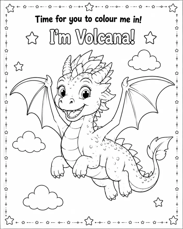 Volcana colouring page